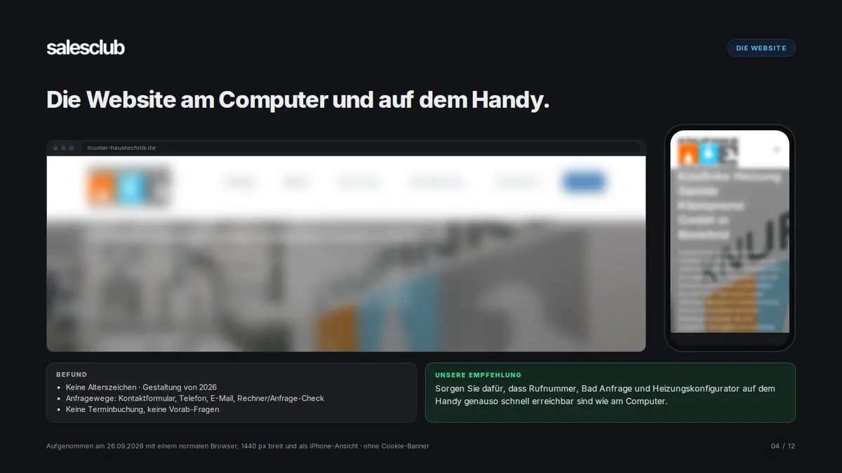 Website am Computer und auf dem Handy